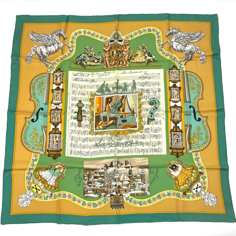 Hermes Carre 90 In Salzburg At Salzburg Scarf Silk Green