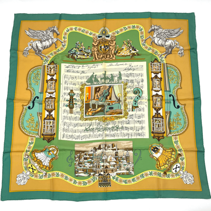 Hermes Carre 90 In Salzburg At Salzburg Scarf Silk Green