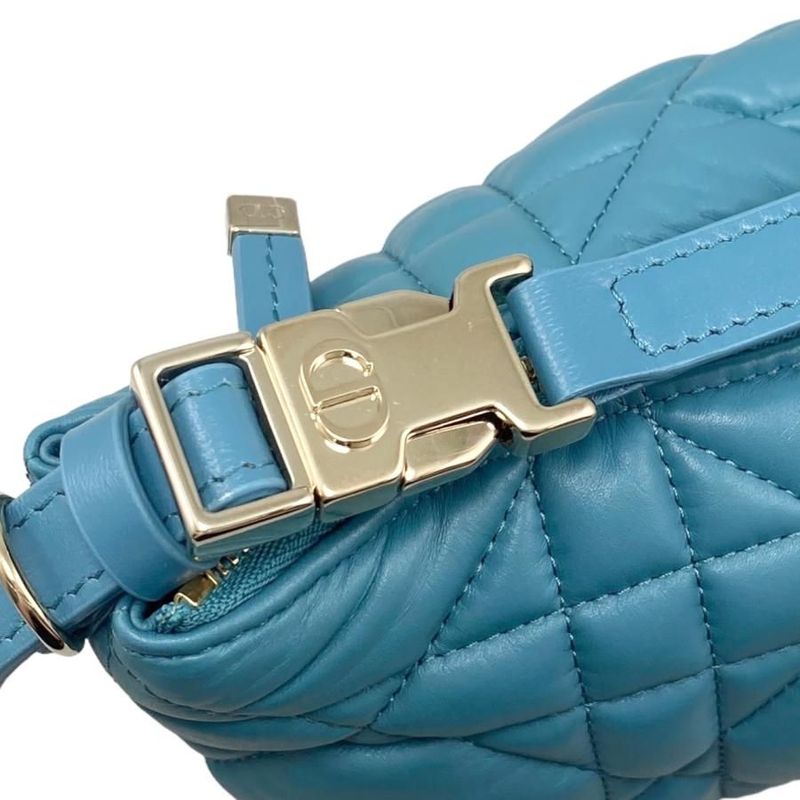 Christian Dior Handbag Nomad Pouch Small S5553omig Blue Gold Hardware Christian