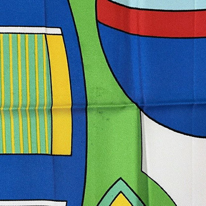 Hermes Scarf Carré 90 Green Blue White Thalassa
