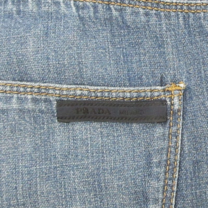 Good Prada Light Denim Pants Bottoms Button Fly Light Hand Old Archive Gepo10