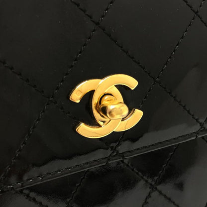 Chanel Shoulder Bag Coco Mark Enamel Black
