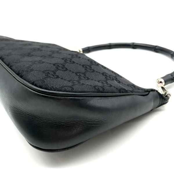 Gucci Bamboo GG Canvas Hand Bag Black