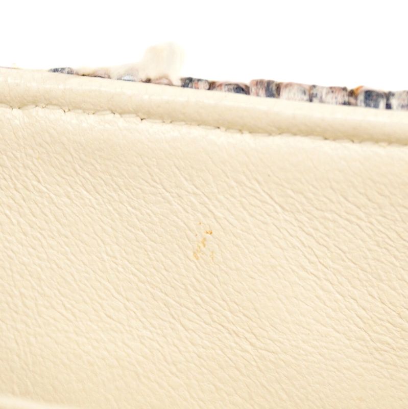 Chanel Shoulder Bag Choco Bar Tweed Beige Multicolor Gold Hardware Women