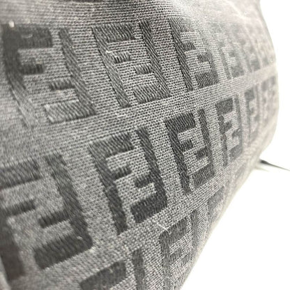 Fendi 8br249 Zucchino Accessory Pouch Mini Bag Canvas Leather Black Women