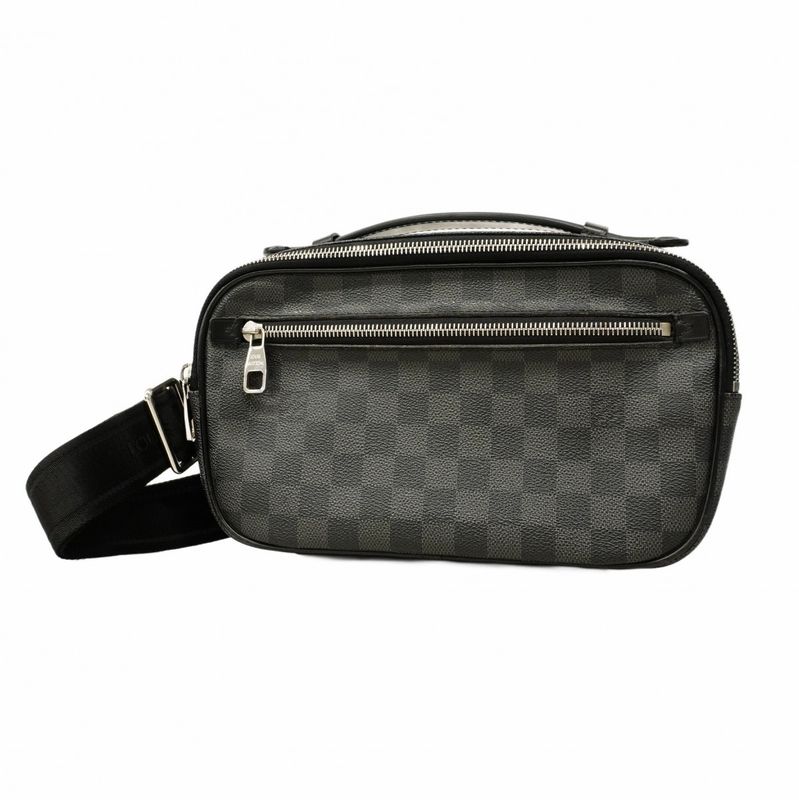 Louis Vuitton Body Bag Damier Graphite Ambler N41289 Black Men's