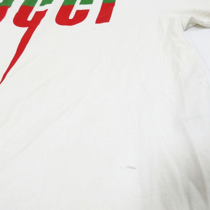 Gucci 565806 Xjazy Blade Print T-Shirt Short Sleeve Top White Size M Men's