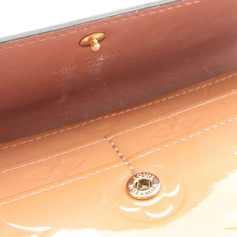Louis Vuitton Monogram Vernis Portefeuille-sarah M91767 Rose Verre Leather Long