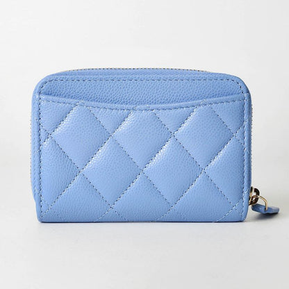 Chanel Coin Case Classic ZIP COIN Purse Light Blue