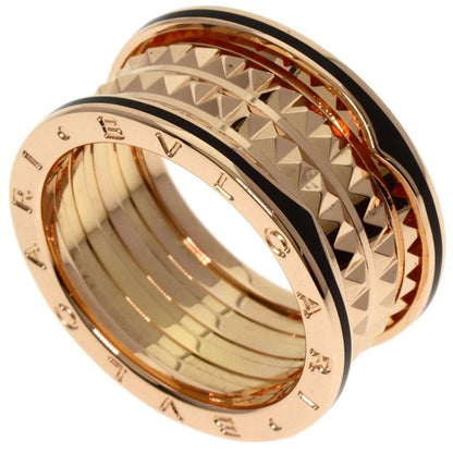 Bvlgari B-zero1 Rock Black Ceramic #62 Ring / Rings 18K Pink Gold Unisex
