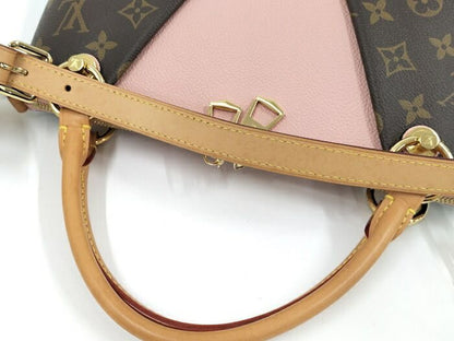 Louis Vuitton V Tote BB 2WAY Handbag Monogram Rose Ballerine Brown M43967