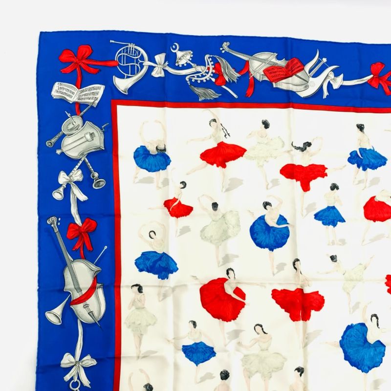 Hermes Carre 90 Silk Scarf La Danse La Danse Ballerina Light Blue
