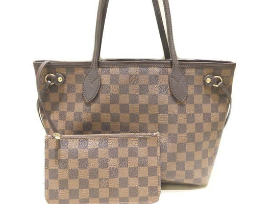 Still Louis Vuitton Neverfull PM Tote Bag With Pouch N41359 Damier Ebène Brown