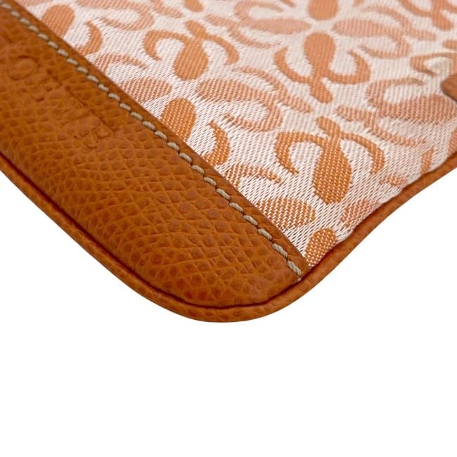 Loewe Coin Case Orange Anagram Coin Purse Canvas Leather Preowned
