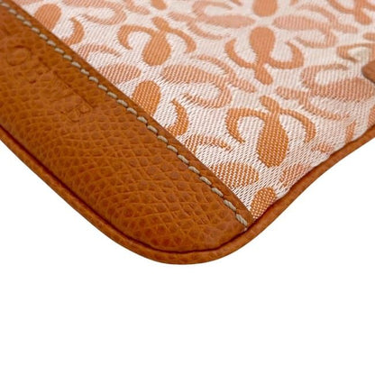 Loewe Coin Case Orange Anagram Coin Purse Canvas Leather Preowned