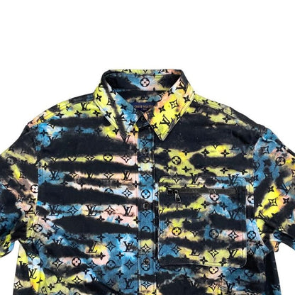 Louis Vuitton Jacket Monogram Tie Dye Denim Rm2129 H98 Hla10w Size L Black Blue