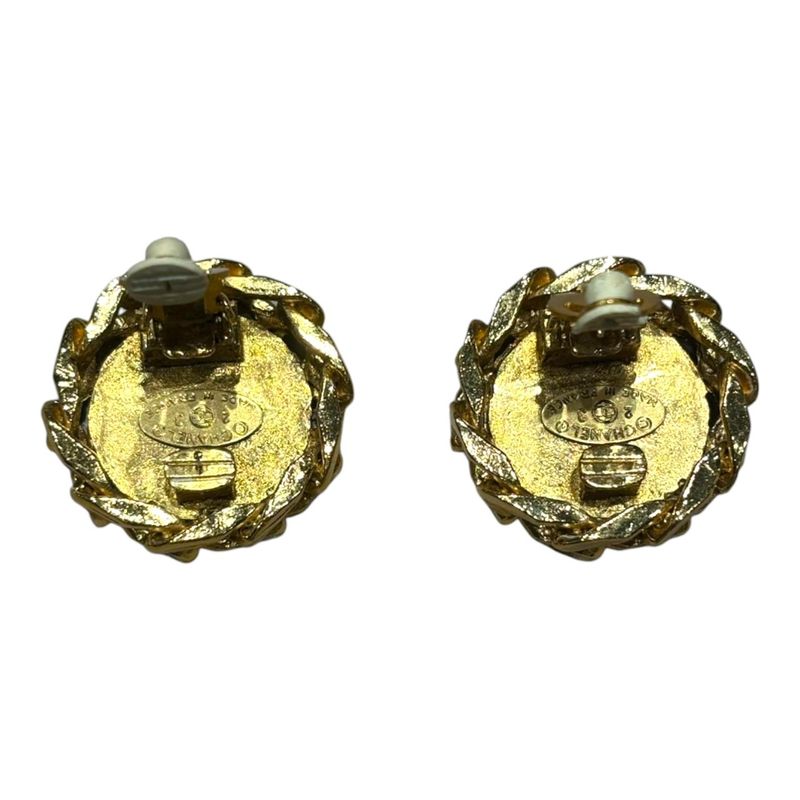 Chanel 2 3 Coco Mark Stone Earrings Ladies Gold FREE