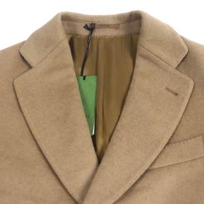  Gucci 23AW 753089 100% Camel Hair City Label Logo Buttons Single Chester Coat
