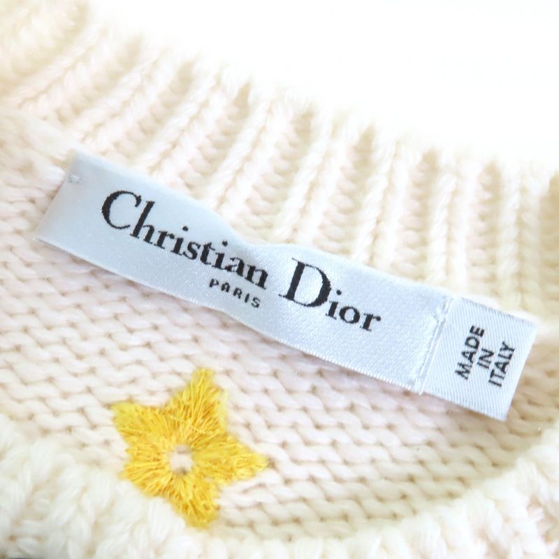 Christian DIOR 22AW 244g52ln320 Wool Cashmere Pixel Zodiac Leo Logo Button