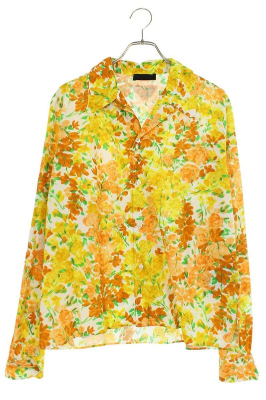 Prada 25SS Ucn600 Flower Print Cotton Long Sleeve Shirt Men's L