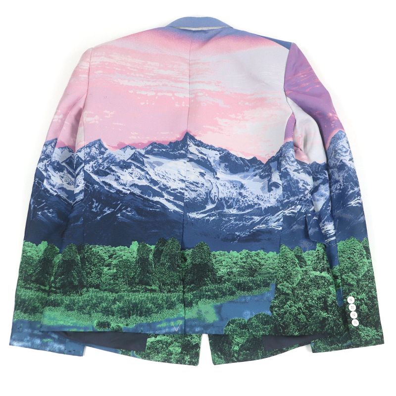 Louis Vuitton 22SS LV Landscape Lined Silk Blend Amen Break Peaked Lapel