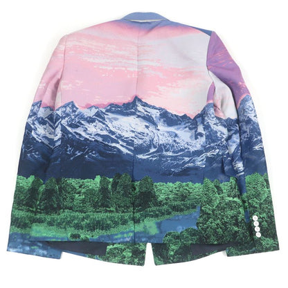 Louis Vuitton 22SS LV Landscape Lined Silk Blend Amen Break Peaked Lapel