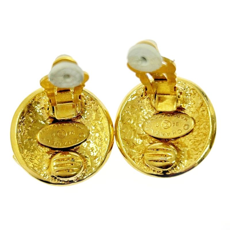 Chanel GP 94p Coco Mark Round Earrings Ladies 356397 Earrings