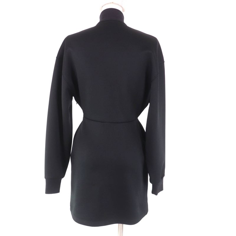 Prada 2023 P3k43 Jersey Dress With Triangle Charm Black 36 Made In Italy