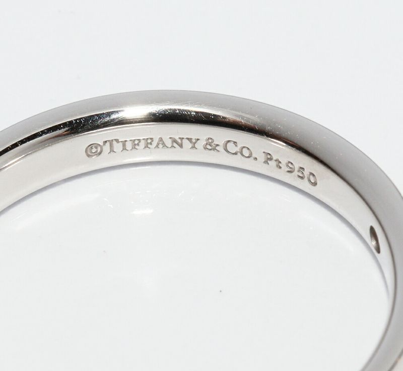 Tiffany & Co Ring Pt950 Diamond 3P (007ct) T&CO Band Ring Flat Band Ring Width