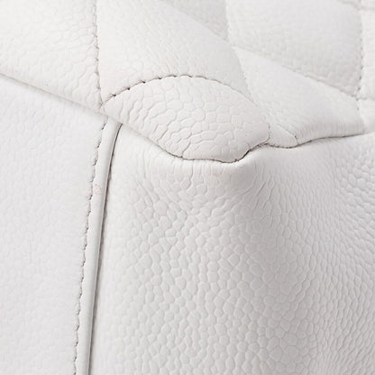 Chanel Matelasse GST Coco Mark Double Chain Shoulder Caviar Skin White With