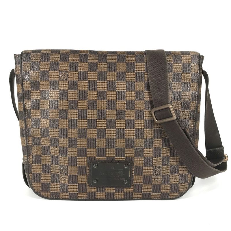 Louis Vuitton Shoulder Bag Brooklyn MM N51211 Damier Canvas Ebène Brown