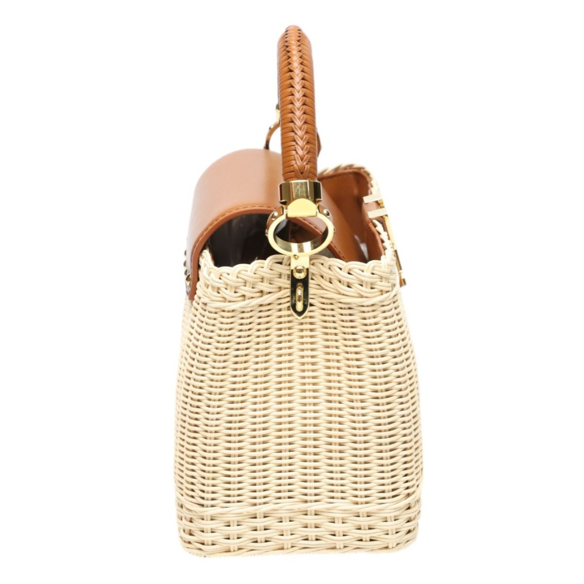Louis Vuitton Capucines BB Leather Rattan Shoulder Bag
