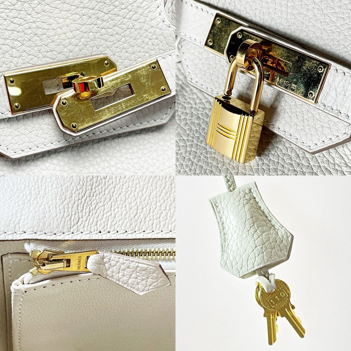 Hermes Birkin 35 Togo Cle Handbag Ladies Gold Hardware Key Cadena Crochette