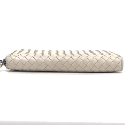 Bottega Veneta Long Wallet Intrecciato 114076 Leather White