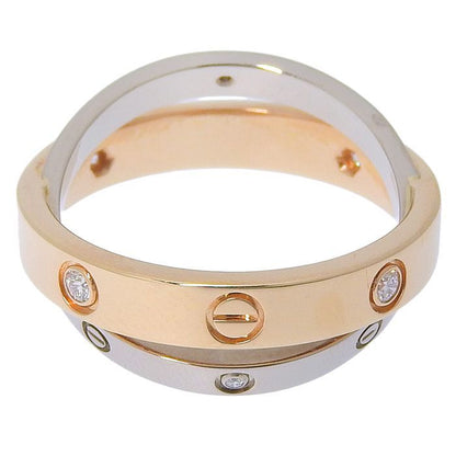 Cartier Be Love 6P Diamond Ring 18K Pink Gold 18K White Gold 750 Pink Gold