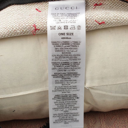 Gucci Fabric Feather Flower GG BEE Embroidered Fringe Pillow Cushion Interior