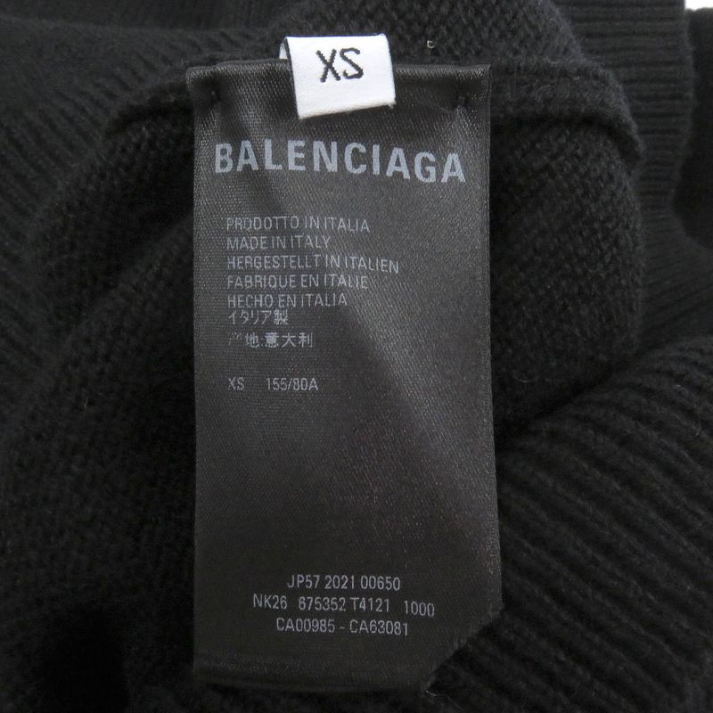 Balenciaga 2021 675352 100% Cashmere Wardrobe Unisex Sporty Logo Embroidered