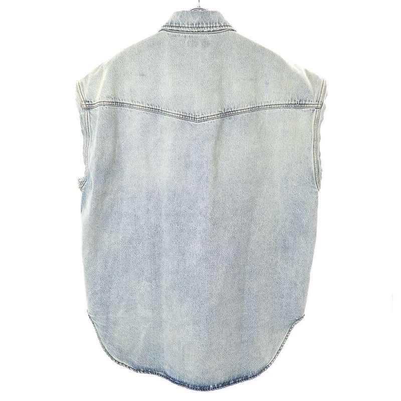 Balenciaga 22ss Oversize D Western Denim Vest 697785 Tdw14 Indigo S