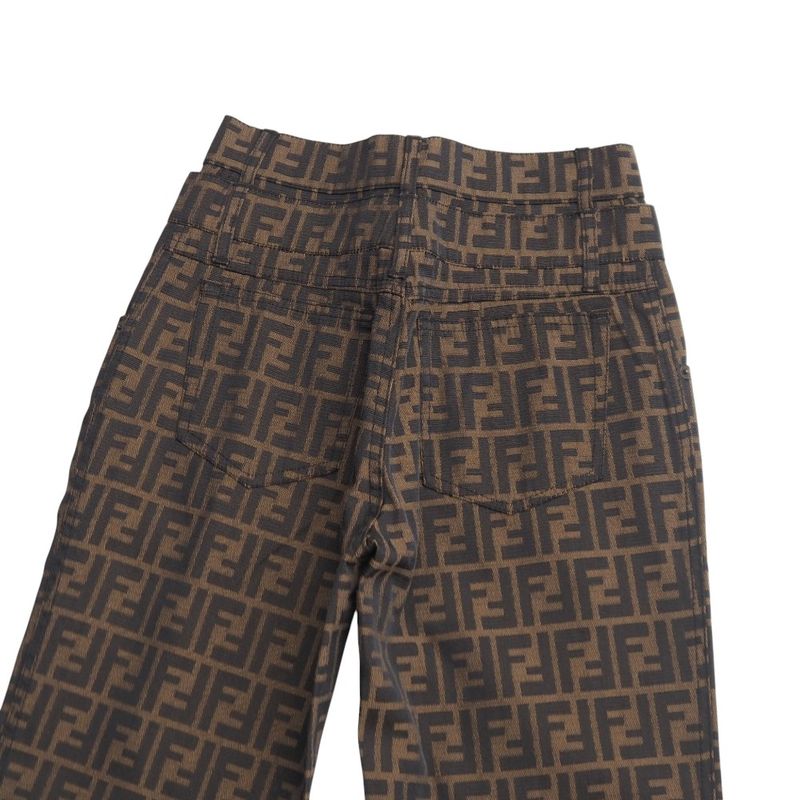 Fendi Vintage Pants Size 41(i) 27inch Double F Zucca Pattern Tapered Pants