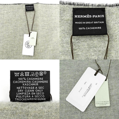 Hermes Muffler - Shawl Double Face Black Beige Cine Cashmere 100%