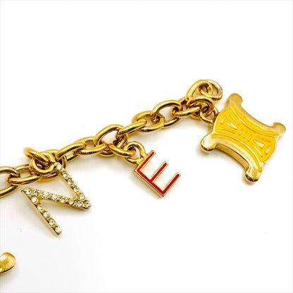 Celine Triomphe Gold Line Stone Bracelet