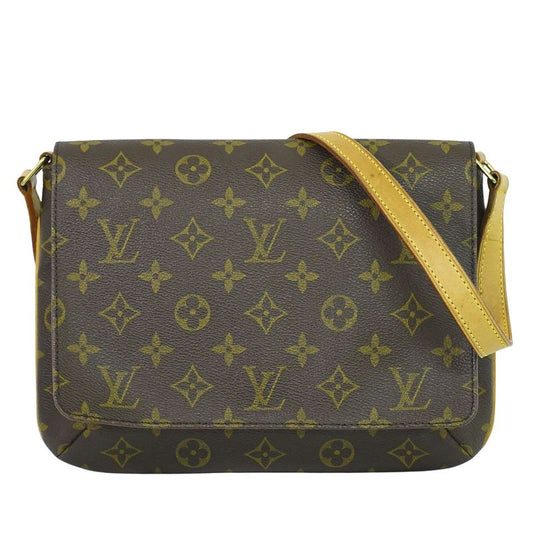 Authentic Louis Vuitton LV Musette Tango Short Monogram Shoulder Bag Brown