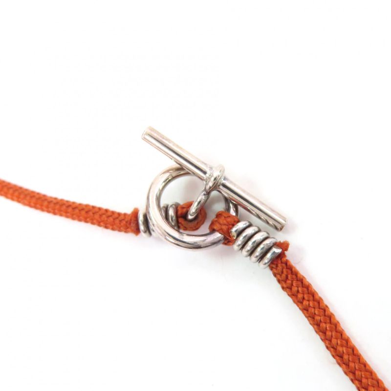 Hermes Move Ash 925 Pendant Necklace Silver Brown Weight 8.3g Ladies