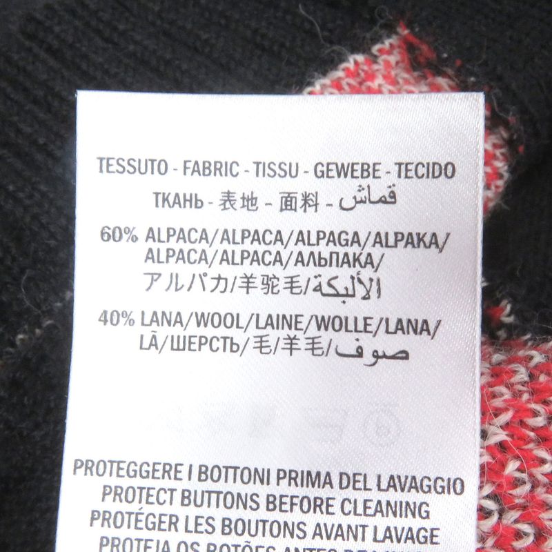 Gucci 543497 Alpaca-blend GG Diamond Argyle Knit Cardigan Sweater Black S Made