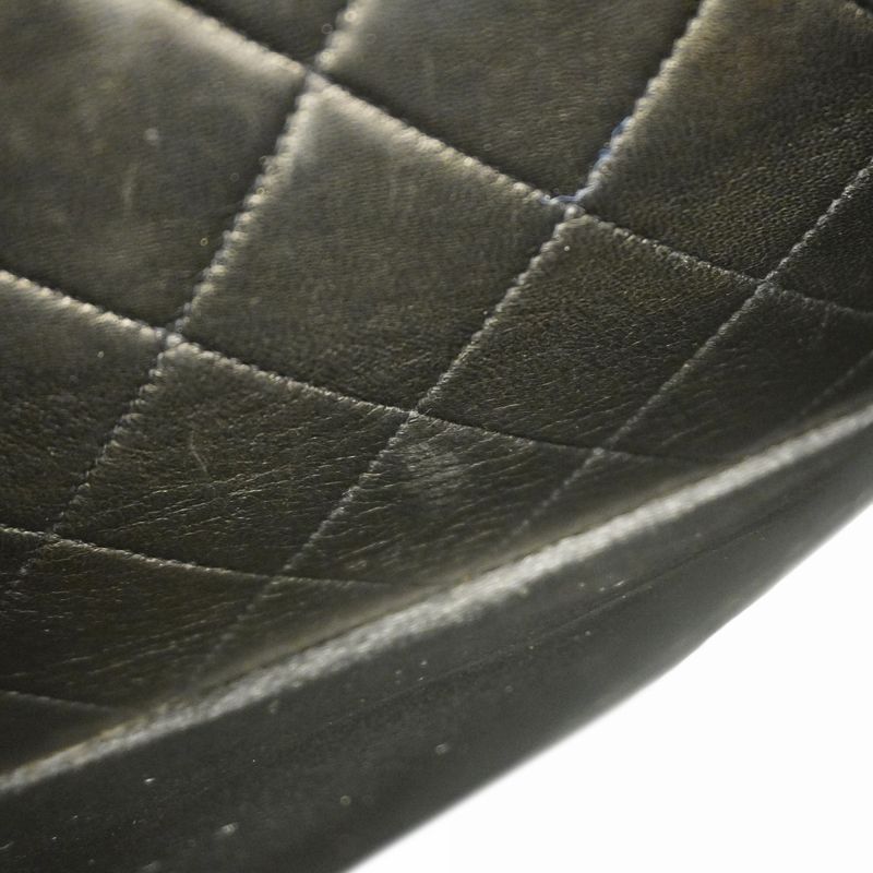 Chanel Shoulder Bag Matelasse Lambskin Black Gold Hardware Women