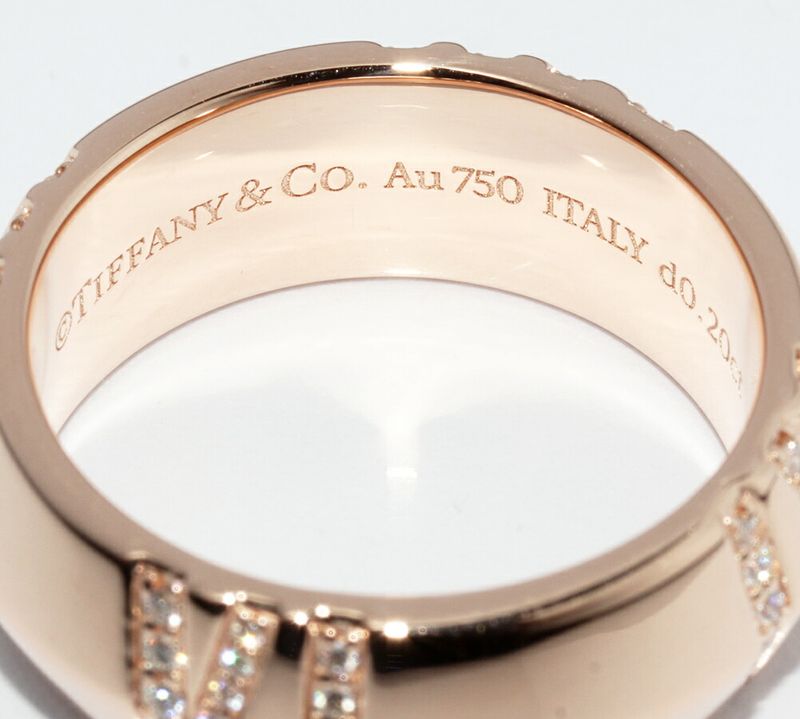 Tiffany & Co Ring 18K Pink Gold Diamond 020ct Atlas X Closed Wide Ring