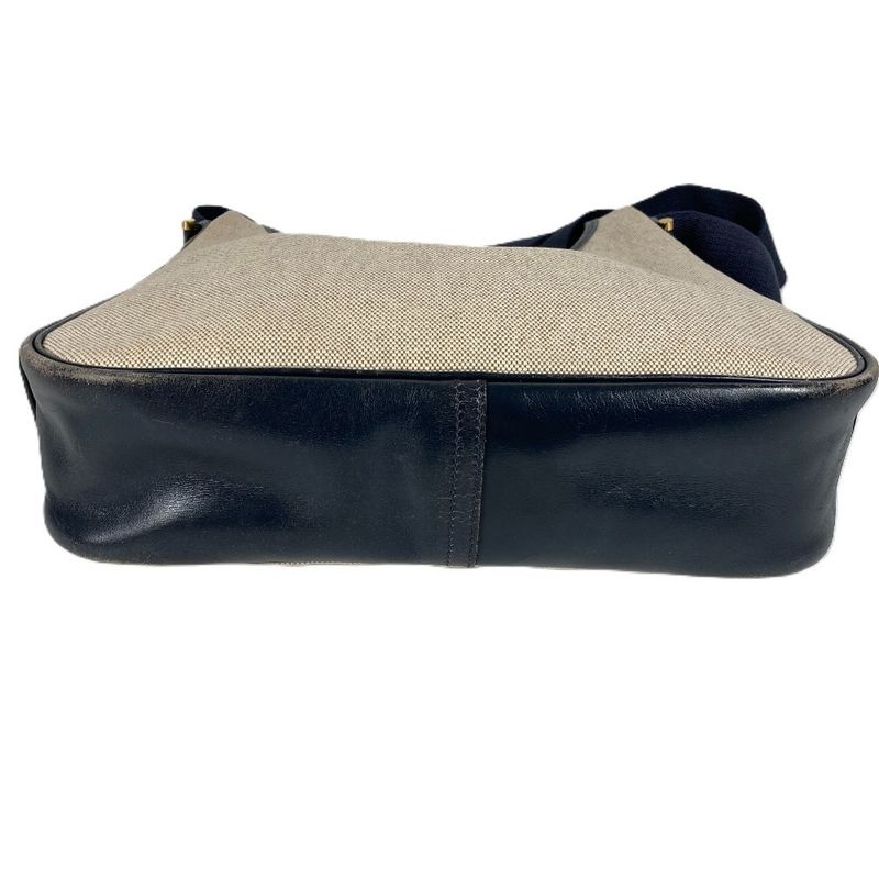 Hermes Shoulder Bag Sako H Logo Toile Ash Navy