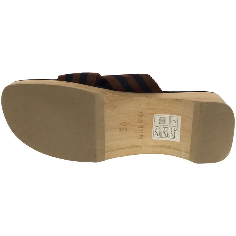 Hermes Fourre Tout Wood Sandals Brown 36