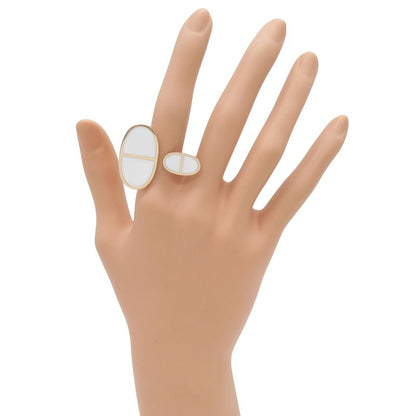 Hermes Ring Chaine D'ancre Verso Ring 18k Pink Gold White Ceramic Pink Gold