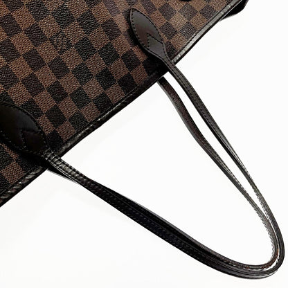 Louis Vuitton Damier Neverfull N41358 Ebene Tote Bag Women's Gold Hardware